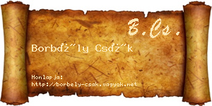Borbély Csák névjegykártya